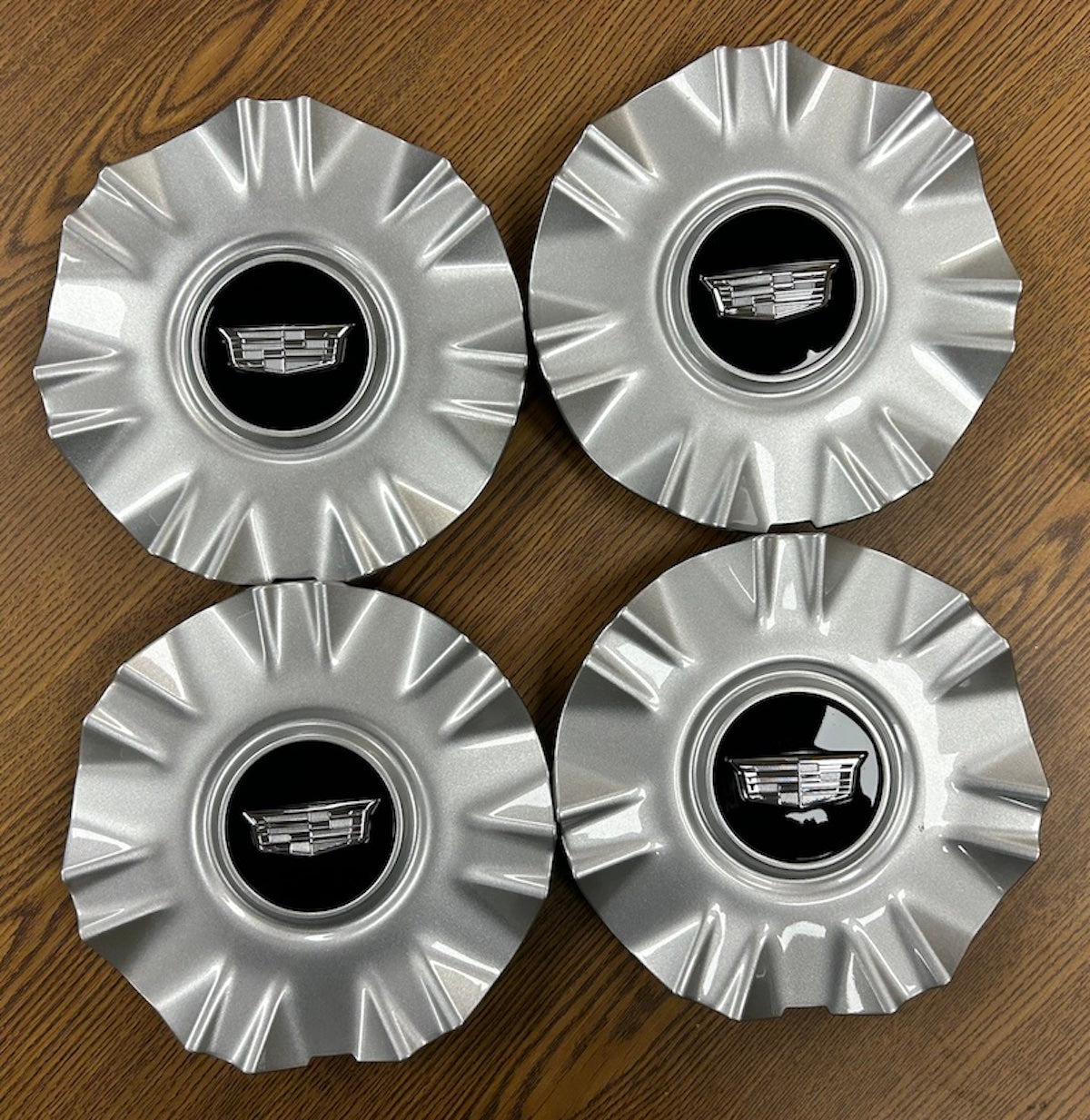 7 3/4" Cadillac Escalade OEM Silver Center Cap #84460109 set